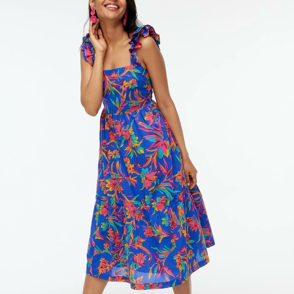 J Crew Factory Floral Midi Dress